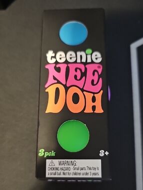 Teenie Nee Doh 3-Pack Bright Play Balls - Black Box Blue Green Purple balls